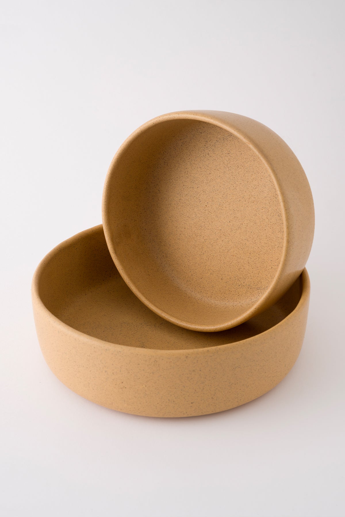 Sateen Mat Bej Kırçıllı El Yapımı Sunum Kasesi 8619