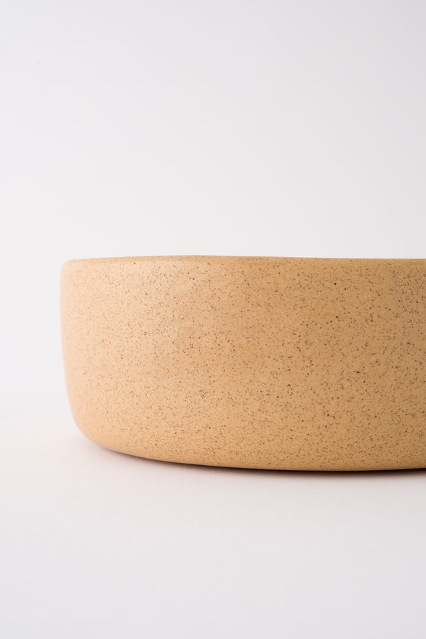 Sateen Mat Bej Kırçıllı El Yapımı Sunum Kasesi 8620