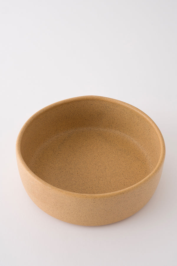 Sateen Mat Bej Kırçıllı El Yapımı Sunum Kasesi 8620