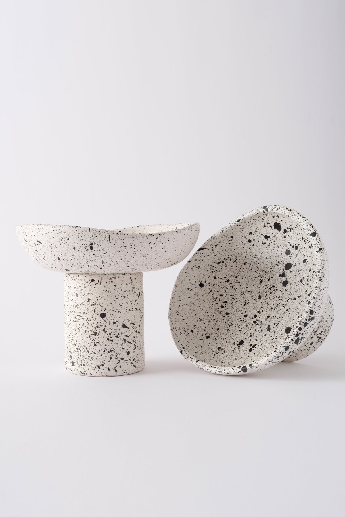 Sateen Mat Beyaz Kırçıllı Ayaklı El Yapımı Küçük Sunum Kasesi 8614