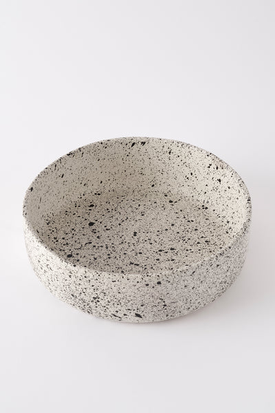 Sateen Mat Beyaz Kırçıllı El Yapımı Büyük Sunum Kasesi 8629