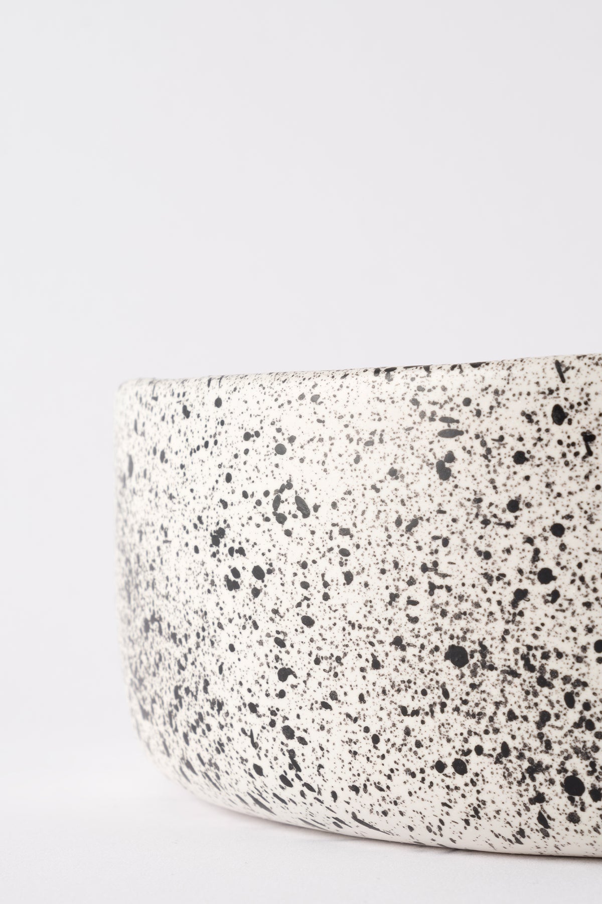 Sateen Mat Beyaz Kırçıllı El Yapımı Büyük Sunum Kasesi 8629