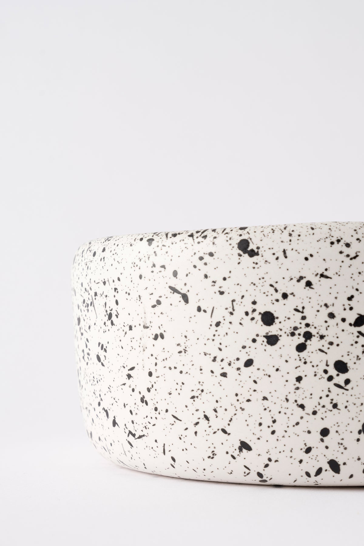 Sateen Mat Beyaz Kırçıllı El Yapımı Küçük Sunum Kasesi 8628