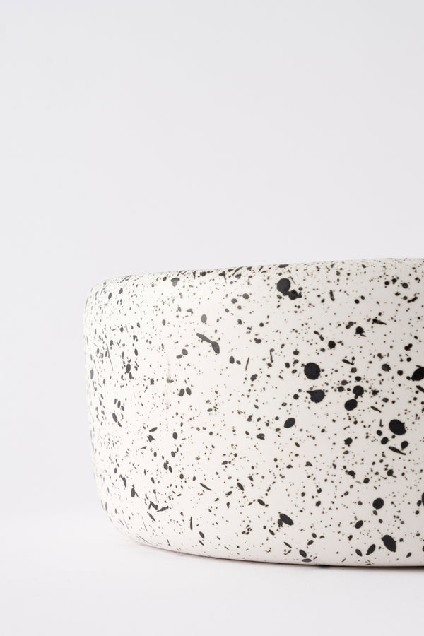 Sateen Mat Beyaz Kırçıllı El Yapımı Küçük Sunum Kasesi 8628