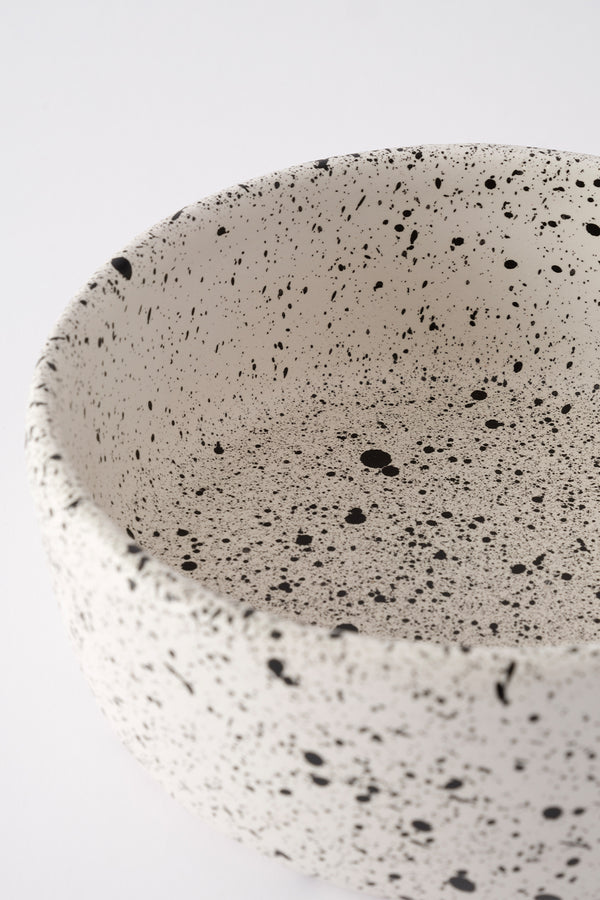 Sateen Mat Beyaz Kırçıllı El Yapımı Küçük Sunum Kasesi 8628