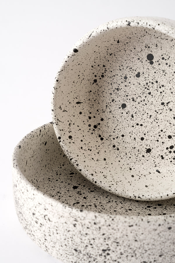 Sateen Mat Beyaz Kırçıllı El Yapımı Küçük Sunum Kasesi 8628