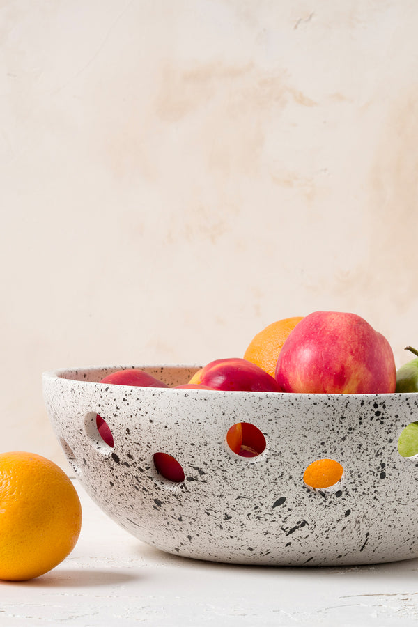 Sateen Mat Beyaz Kırçıllı El Yapımı Oval Küçük Kase 8606