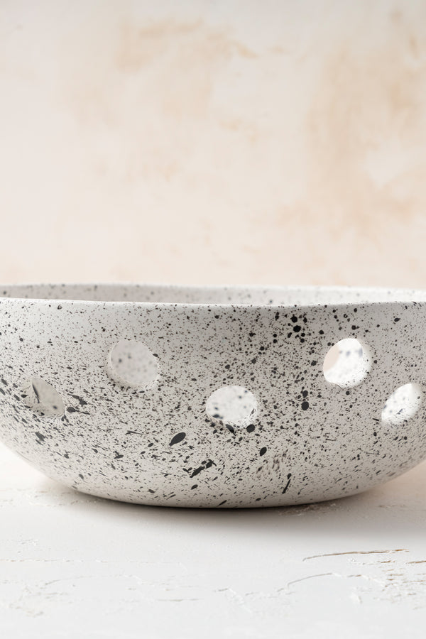 Sateen Mat Beyaz Kırçıllı El Yapımı Oval Küçük Kase 8606