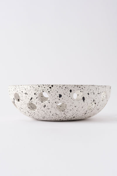 Sateen Mat Beyaz Kırçıllı El Yapımı Oval Küçük Kase 8606