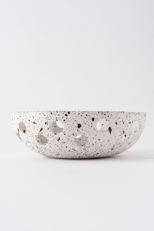 Sateen Mat Beyaz Kırçıllı El Yapımı Oval Küçük Kase 8606