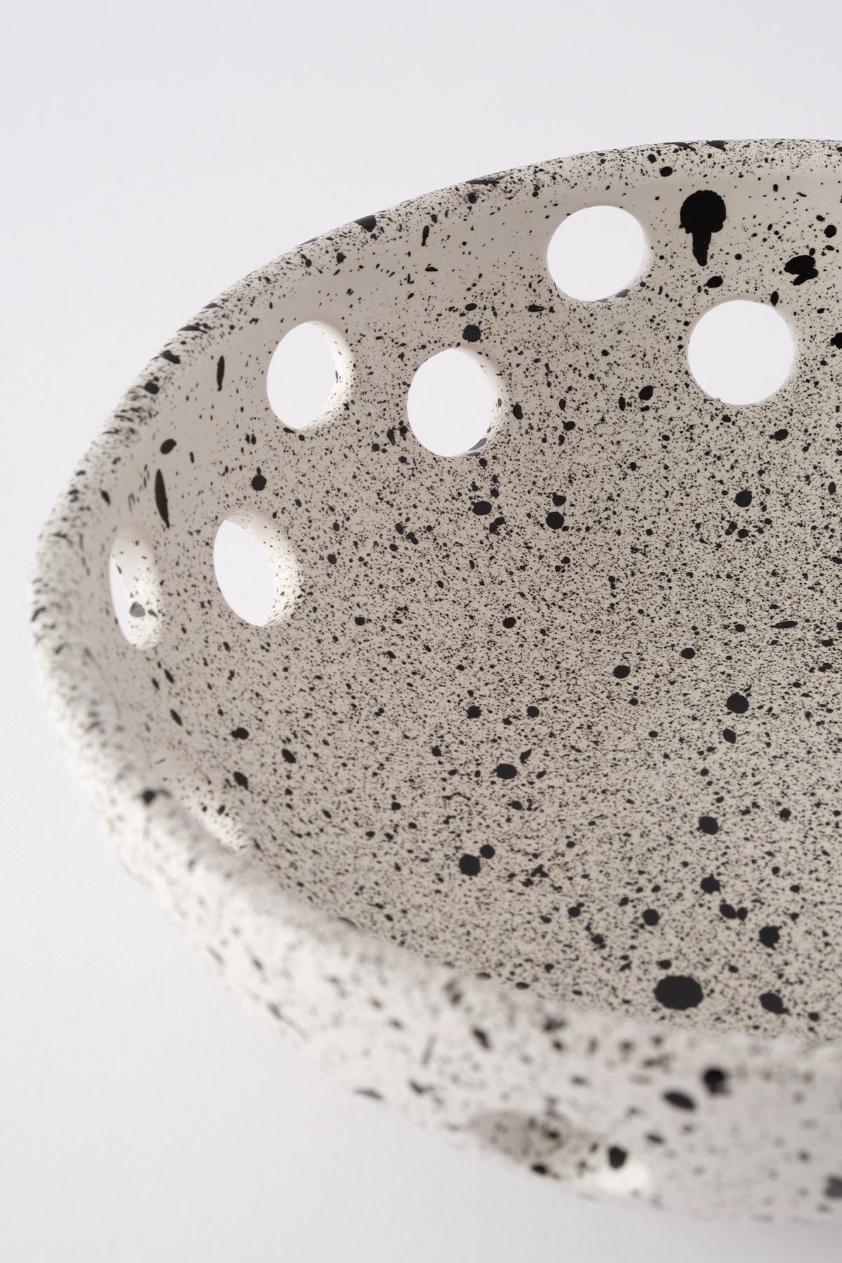 Sateen Mat Beyaz Kırçıllı El Yapımı Oval Küçük Kase 8606