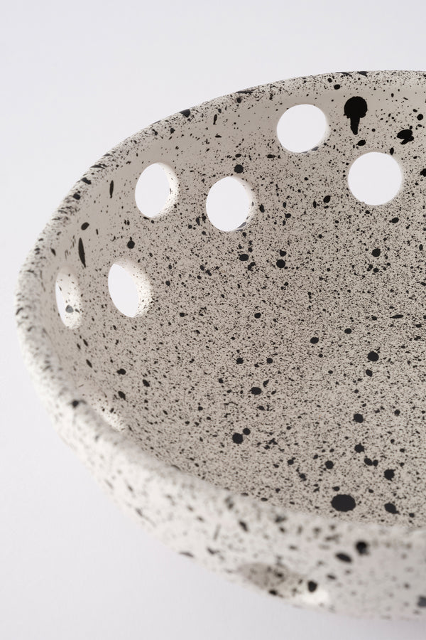 Sateen Mat Beyaz Kırçıllı El Yapımı Oval Küçük Kase 8606