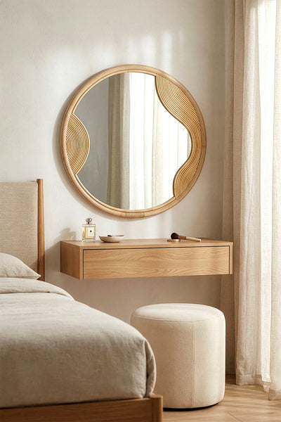 Savia Ahşap Özel Form Yuvarlak Ayna 10126