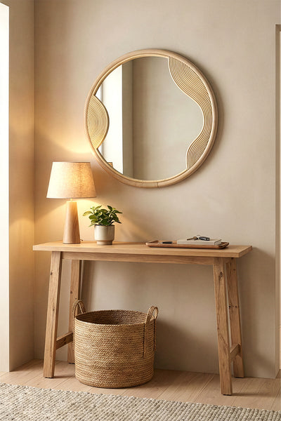 Savia Ahşap Özel Form Yuvarlak Ayna 10126