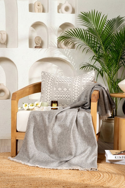 Scala Gri Tüylü Throw Battaniye 130X170 5072A