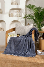 Scala İndigo Tüylü Throw Battaniye 130X170 5070A