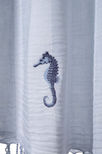 Sealıne Mavi Müslin Nakışlı Peştamal 90X170 2541