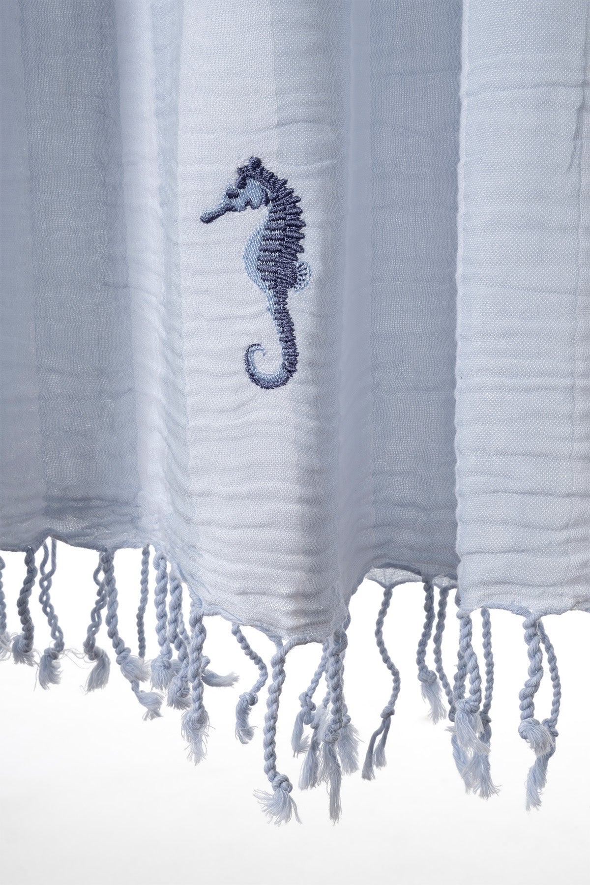 Sealıne Mavi Müslin Nakışlı Peştamal 90X170 2541