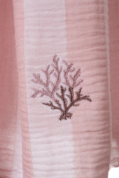 Sealıne Pembe Müslin Nakışlı Peştamal 90X170 2544
