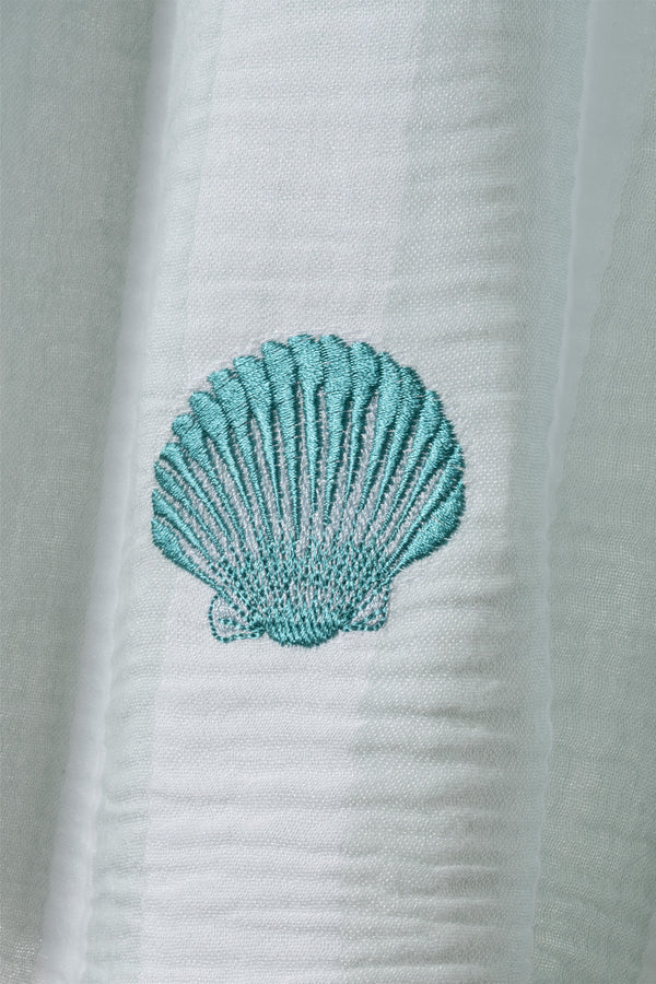 Sealıne Yeşil Müslin Nakışlı Peştamal 90X170 2543
