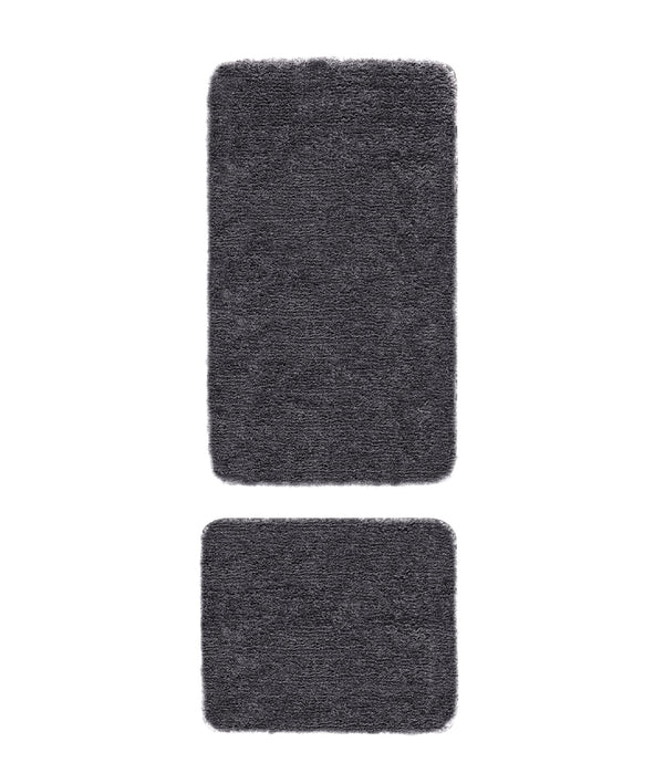 Segura Peluş Antrasit Kaydırmaz Taban 2'li Banyo Paspası 60 x 100 - 50 x 60