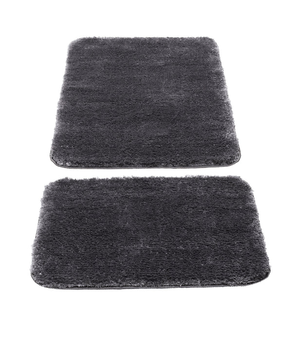 Segura Peluş Antrasit Kaydırmaz Taban 2'li Banyo Paspası 60 x 100 - 50 x 60