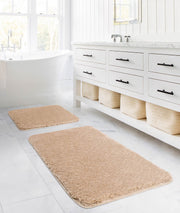 Segura Peluş Bej Kaydırmaz Taban 2'li Banyo Paspası 60 x 100 - 50 x 60