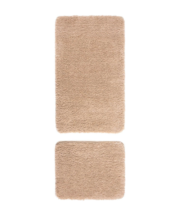 Segura Peluş Bej Kaydırmaz Taban 2'li Banyo Paspası 60 x 100 - 50 x 60