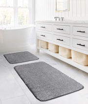 Segura Peluş Gri Kaydırmaz Taban 2'li Banyo Paspası 60 x 100 - 50 x 60