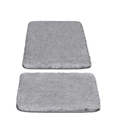 Segura Peluş Gri Kaydırmaz Taban 2'li Banyo Paspası 60 x 100 - 50 x 60
