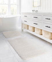 Segura Peluş Krem Kaydırmaz Taban 2'li Banyo Paspası 60 x 100 - 50 x 60