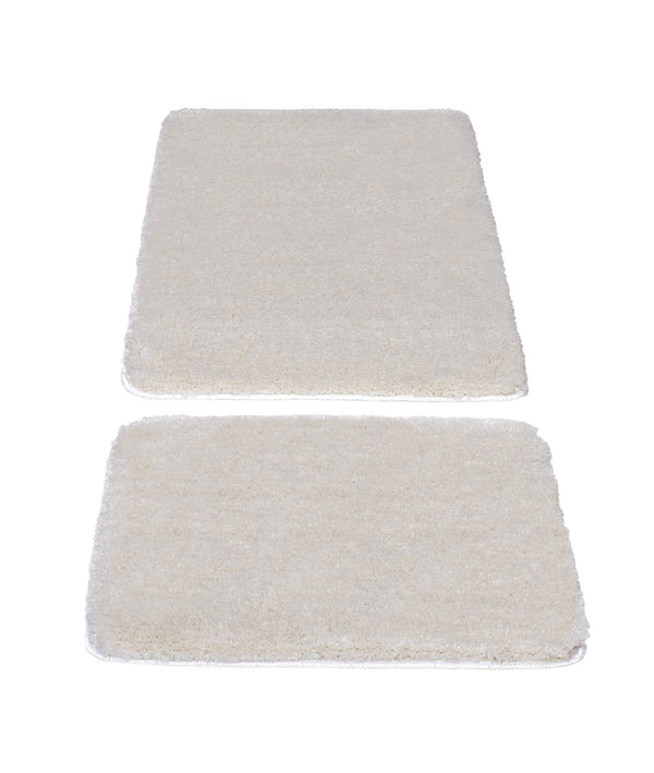 Segura Peluş Krem Kaydırmaz Taban 2'li Banyo Paspası 60 x 100 - 50 x 60