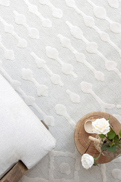 Silva Beyaz Temizlenebilir Halı 58388A