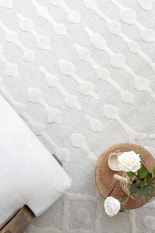 Silva Beyaz Temizlenebilir Halı 58388A