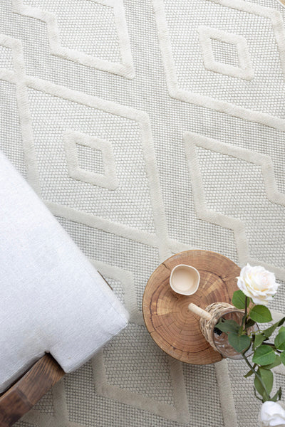 Silva Beyaz Temizlenebilir Halı 58594A