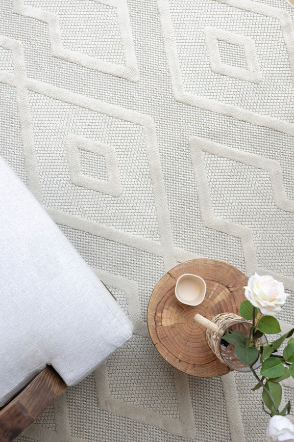 Silva Beyaz Temizlenebilir Halı 58594A