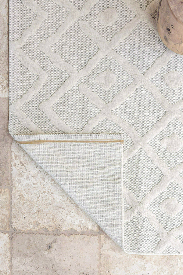 Silva Beyaz Temizlenebilir Halı 58594A