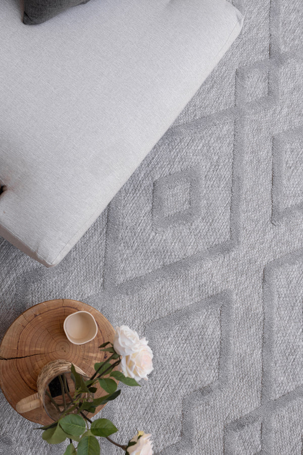 Silva Gri Temizlenebilir Halı 58594A