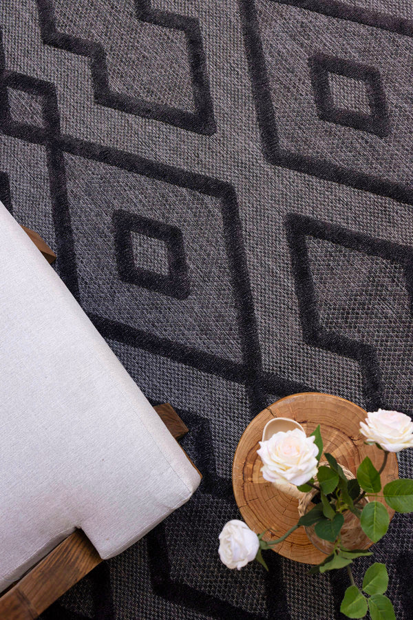 Silva Siyah Temizlenebilir Halı 58594A