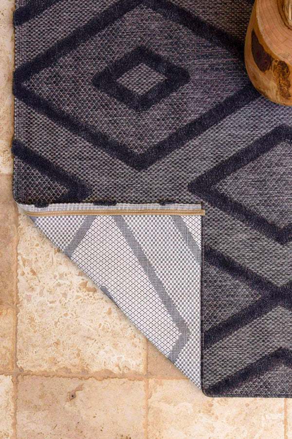 Silva Siyah Temizlenebilir Halı 58594A