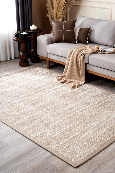Sisalo Krem Natural Bordür Vizon Halı B3418C