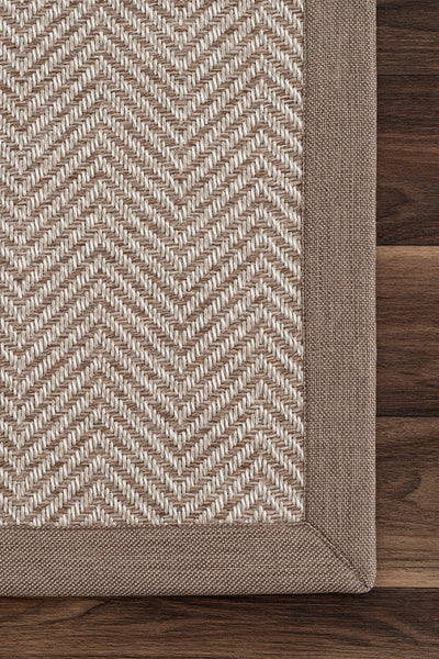 Sisalo Krem Natural Bordür Vizon Halı B3421C