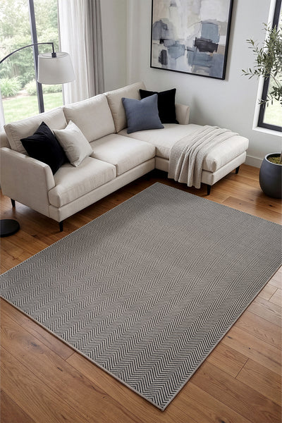 Sisalo Krem  Siyah Halı B3421E