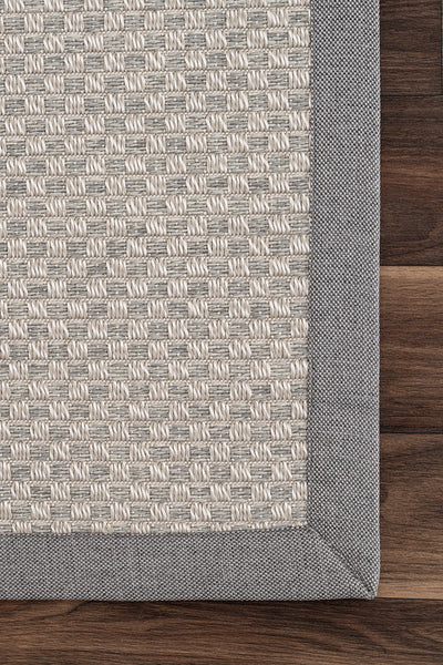 Sisalo Bordure Krem Gri Sisal Halı Gri Bordür B3416B