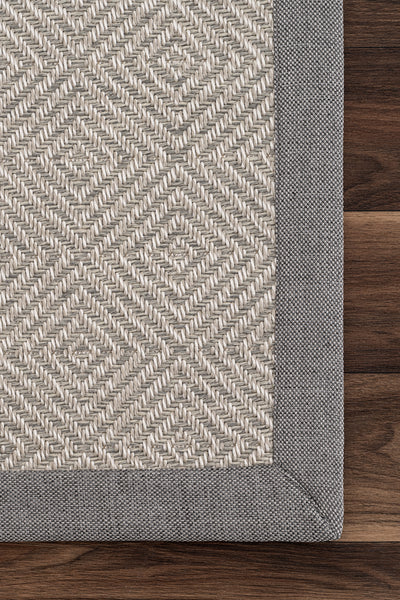 Sisalo Bordure Krem Gri Sisal Halı Gri Bordür B3419B