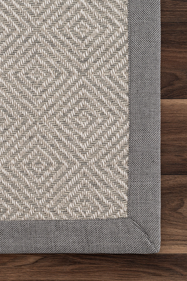 Sisalo Bordure Krem Gri Sisal Halı Gri Bordür B3419B