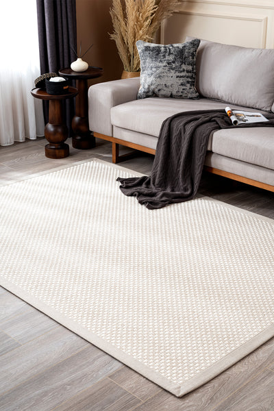 Sisalo Bordure Krem Sisal Halı Krem Bordür B3416A