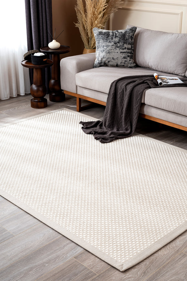 Sisalo Bordure Krem Sisal Halı Krem Bordür B3416A