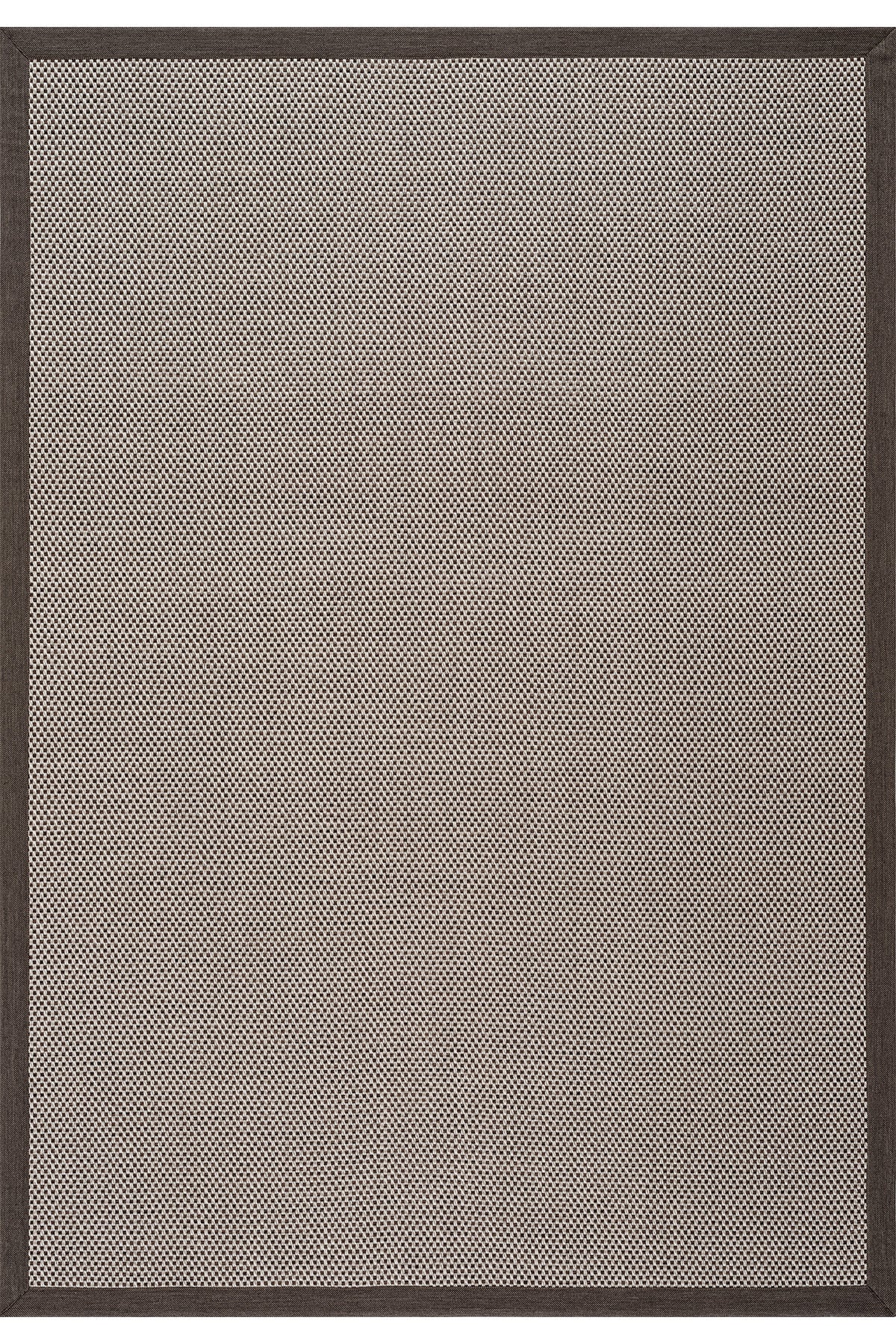 Sisalo Bordure Krem Kahve Sisal Halı Kahve Bordür B3417D