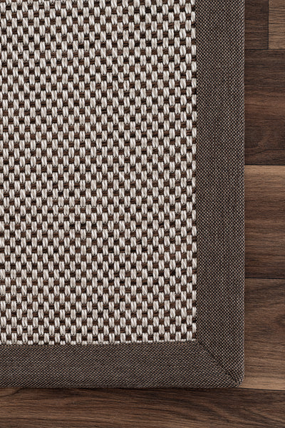 Sisalo Bordure Krem Kahve Sisal Halı Kahve Bordür B3417D